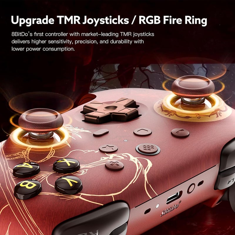 8Bitdo وحدة تحكم لاسلكية Ultimate 2 2.4G، أضواء RGB على شكل نجمة، أقفال زناد قابلة للتعديل، جهاز تحكم مع قاعدة شحن لنظام Windows PC وAndroid - WUCHANG: تعاون الريش الساقطة الرسمي - Image 2